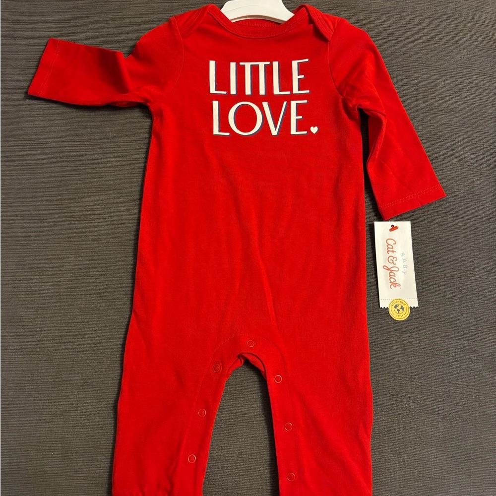 Cat & Jack 
Red and White Footies One Piece
